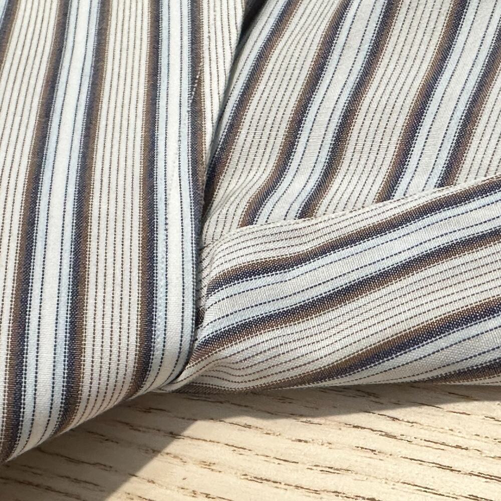 Isaia Napoli Long Sleeve Dress Shirt Mens 17 / 43 Striped Cotton Button Front - Picture 6 of 16